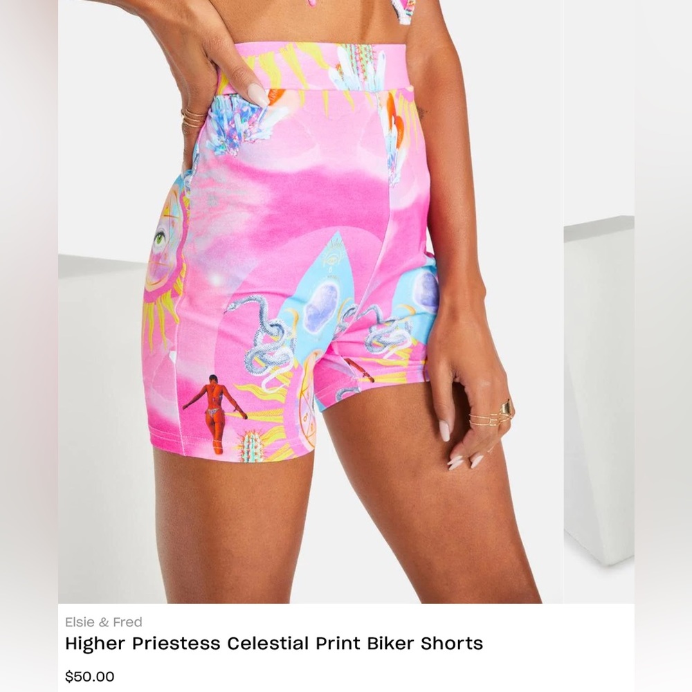 Higher Priestess Celestial Print Biker Shorts